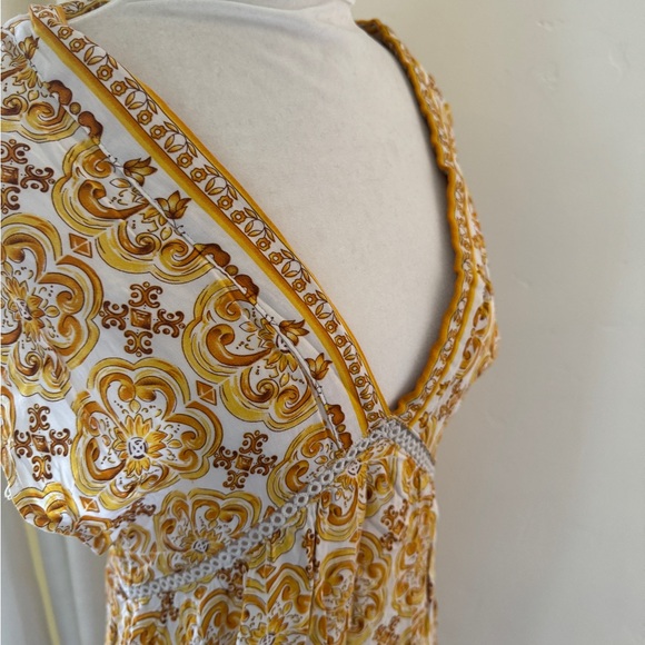 Long boho maxi dress high slit M - Picture 2 of 7